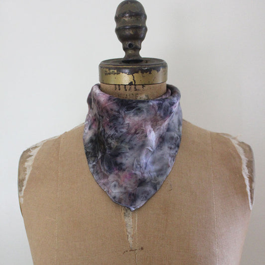 Plant Dyed Silk Altar Cloth/Bandana/Pocket Square - bouquet