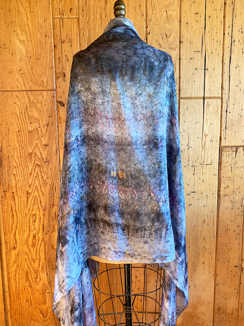 Plant Infused Silk Shawl - Galactic Ocean