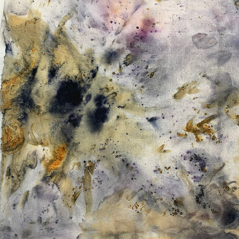 Plant Infused Raw Silk Bandana / Altar Cloth  - Water Element