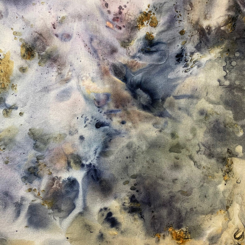 Plant Infused Raw Silk Bandana / Altar Cloth - Water Element