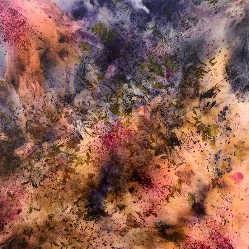 Plant Infused Raw Silk Bandana/Altar Cloth –Winter Sunset