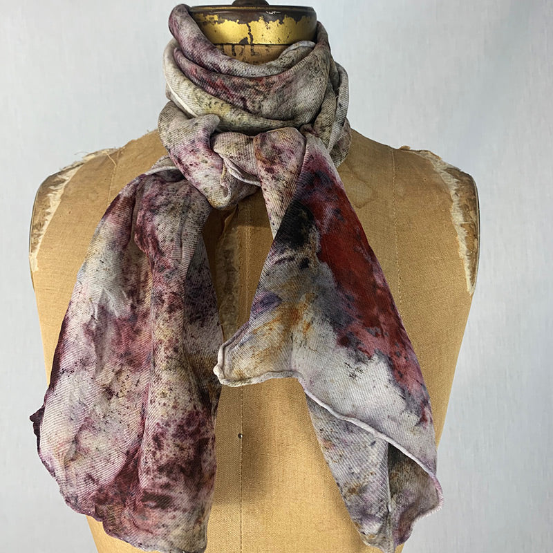 Plant Infused Wool & Silk blend Scarf - Stinging Nettle