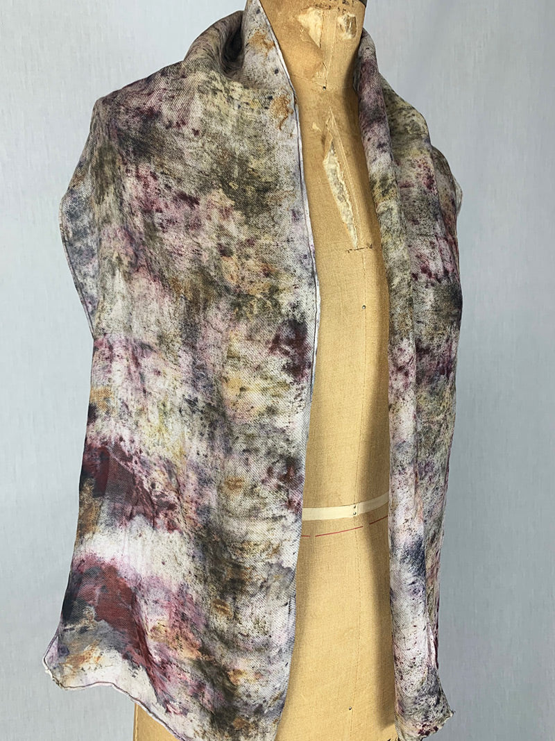 Plant Infused Wool & Silk blend Scarf - Stinging Nettle