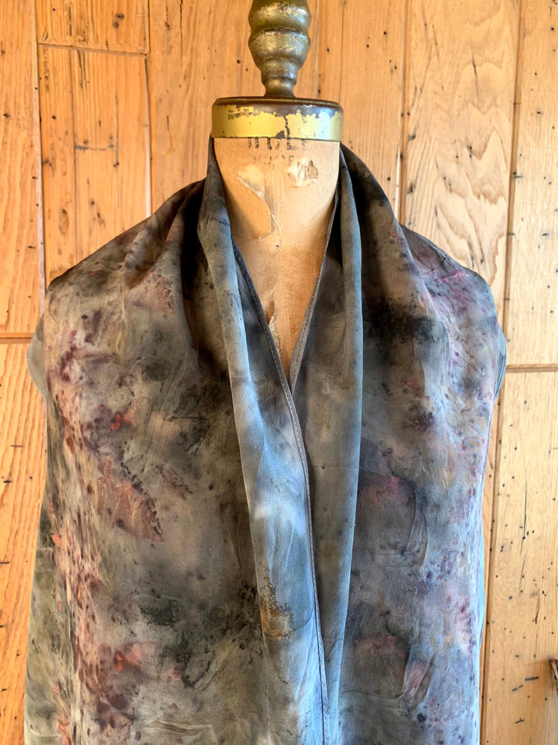 Plant Infused Silk Scarf - Lagoon