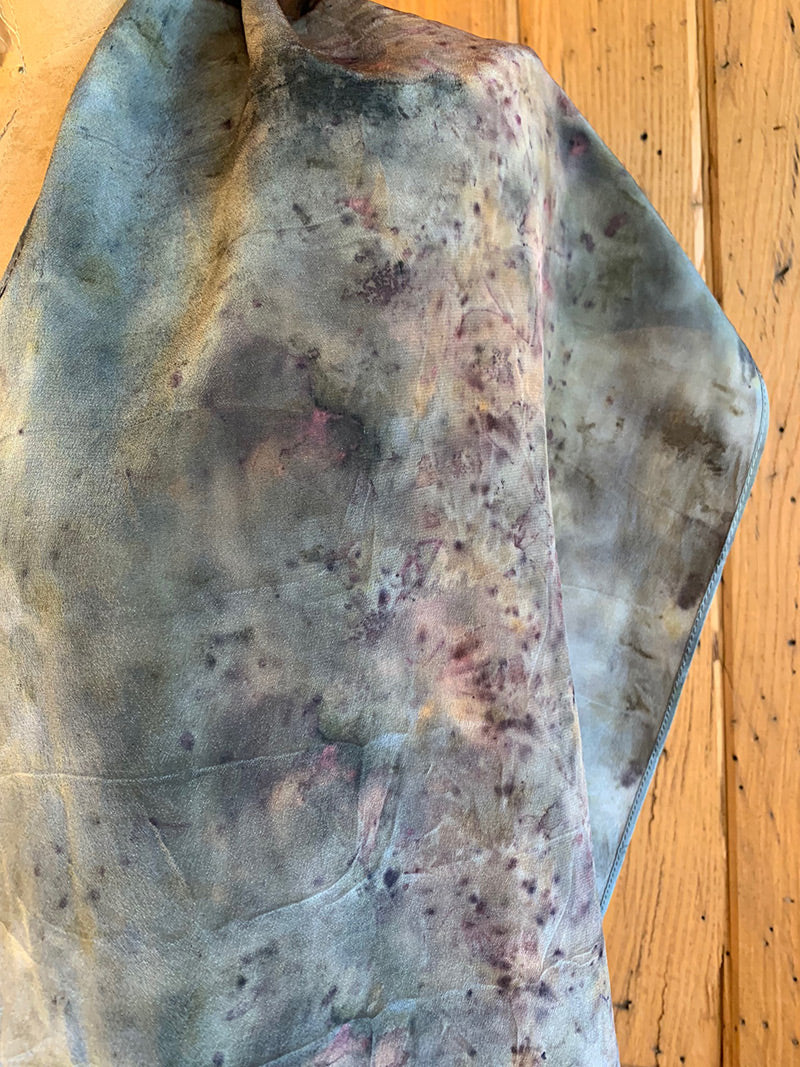 Plant Infused Silk Scarf - Lagoon