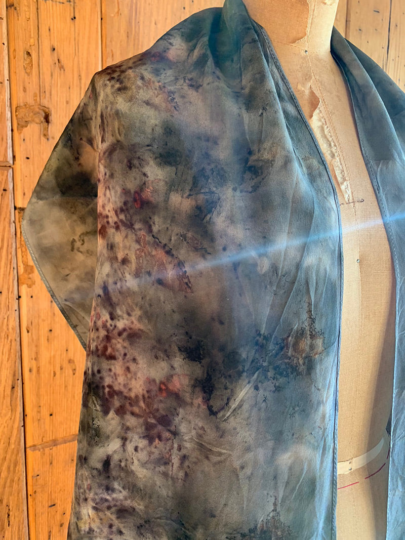 Plant Infused Silk Scarf - Lagoon