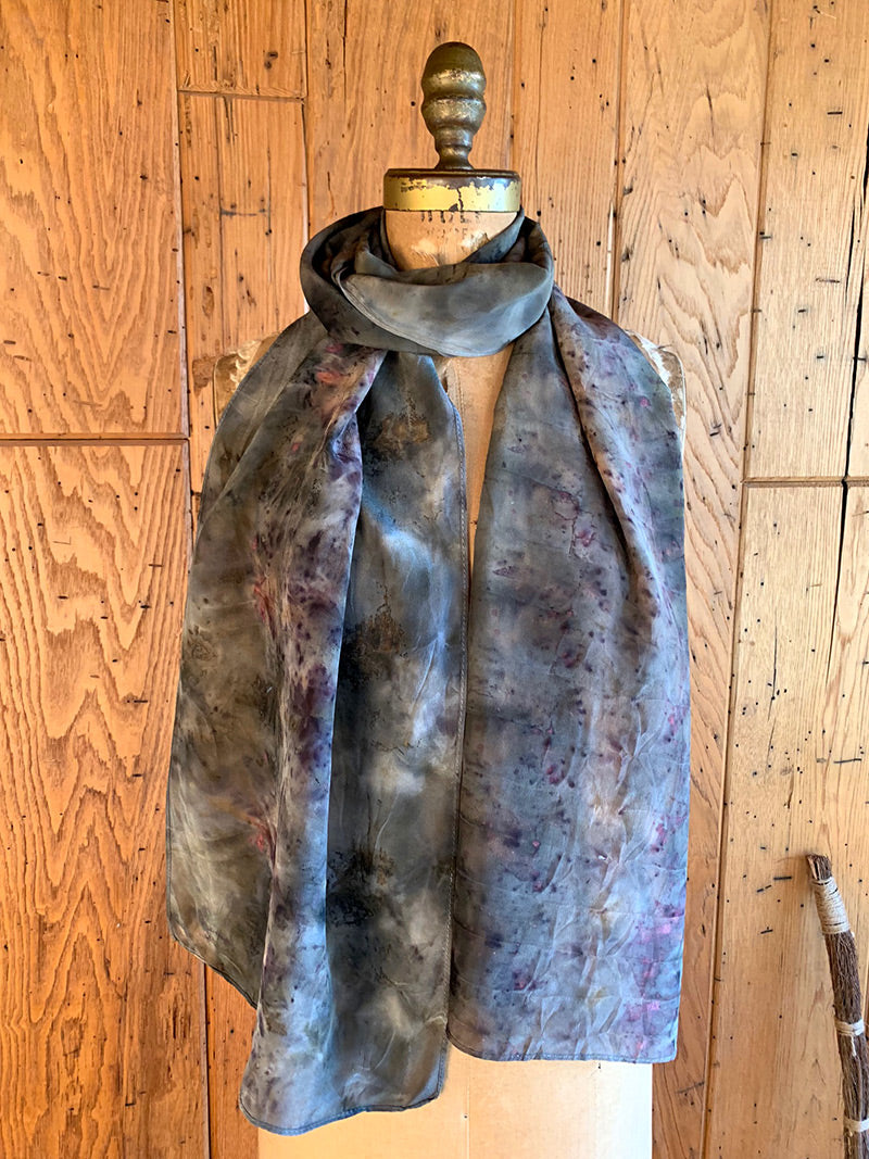 Plant Infused Silk Scarf - Lagoon