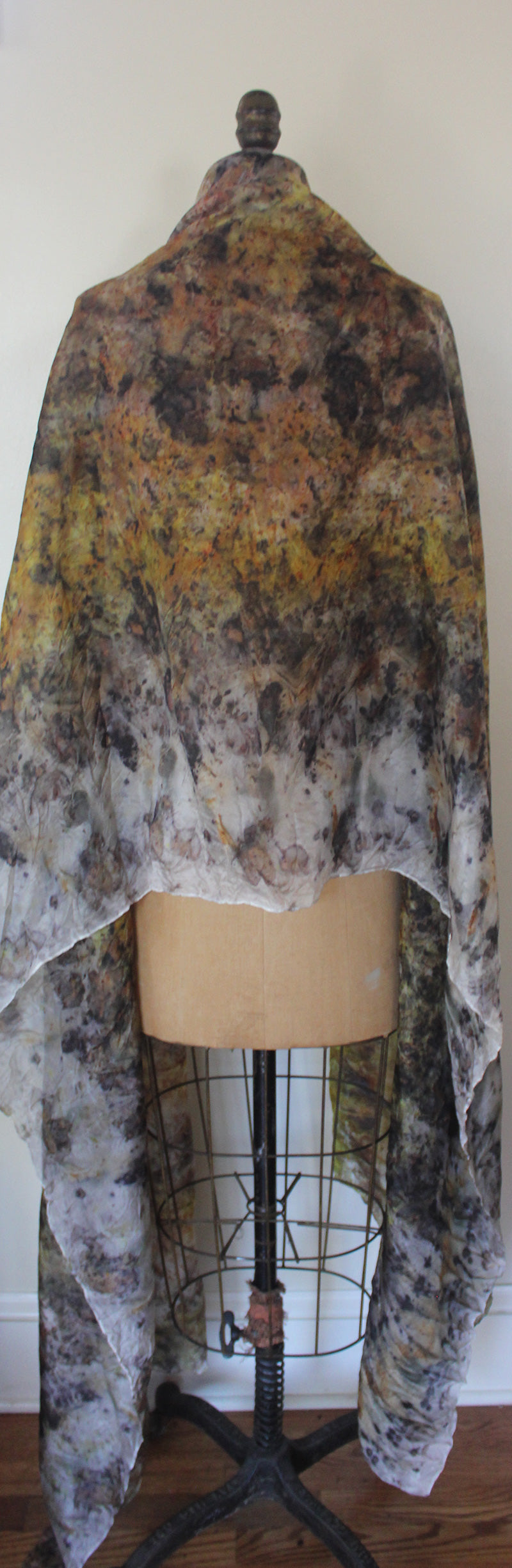 Plant Dyed Oversized Protection Shawl ~ Yellow