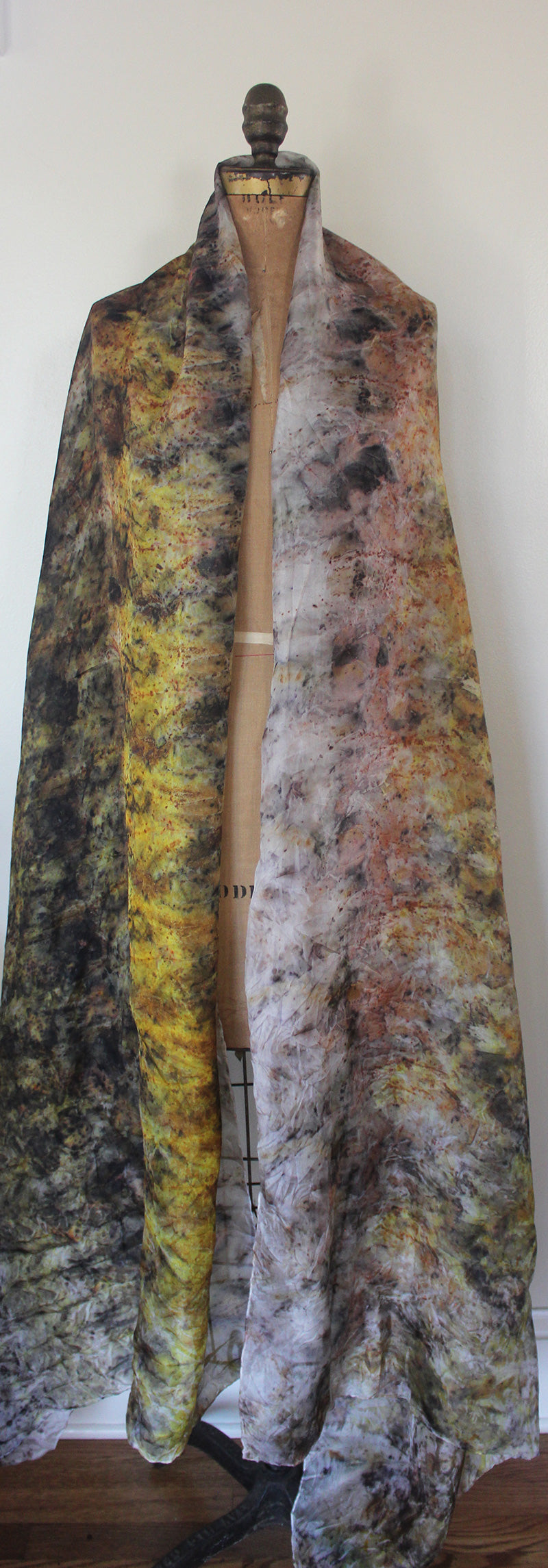 Plant Dyed Oversized Protection Shawl ~ Yellow