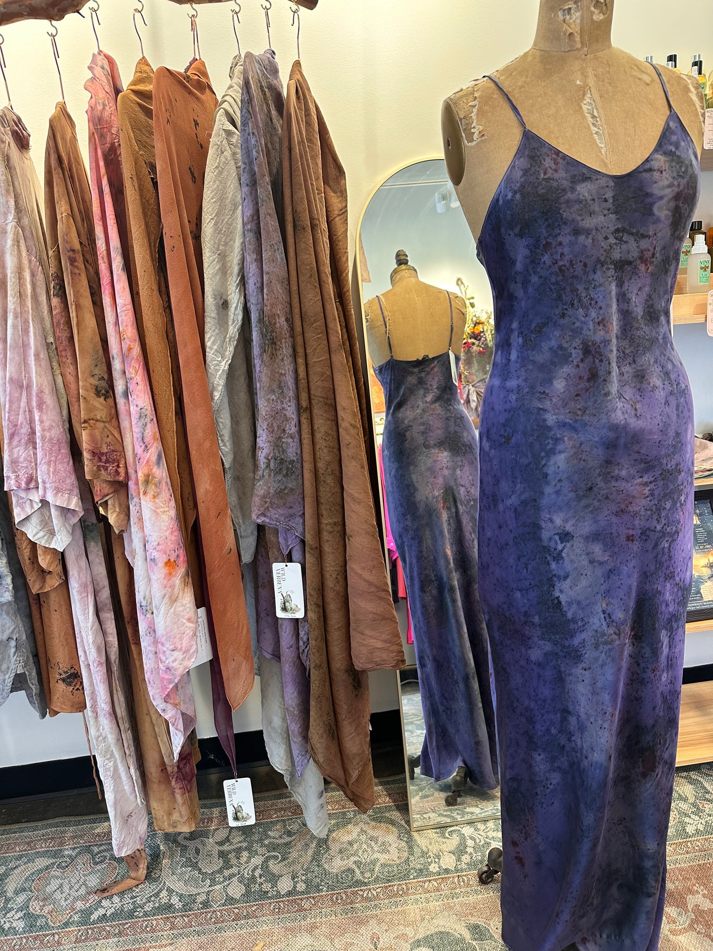 Silk slip dress - galaxy Flora