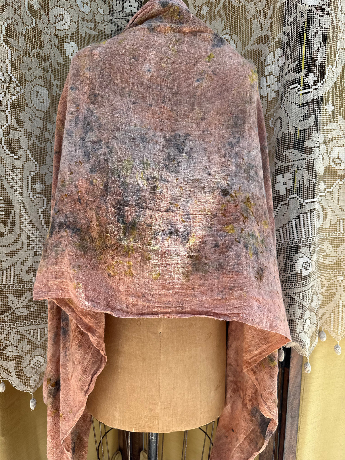 Hand loomed silk shawl - bloom