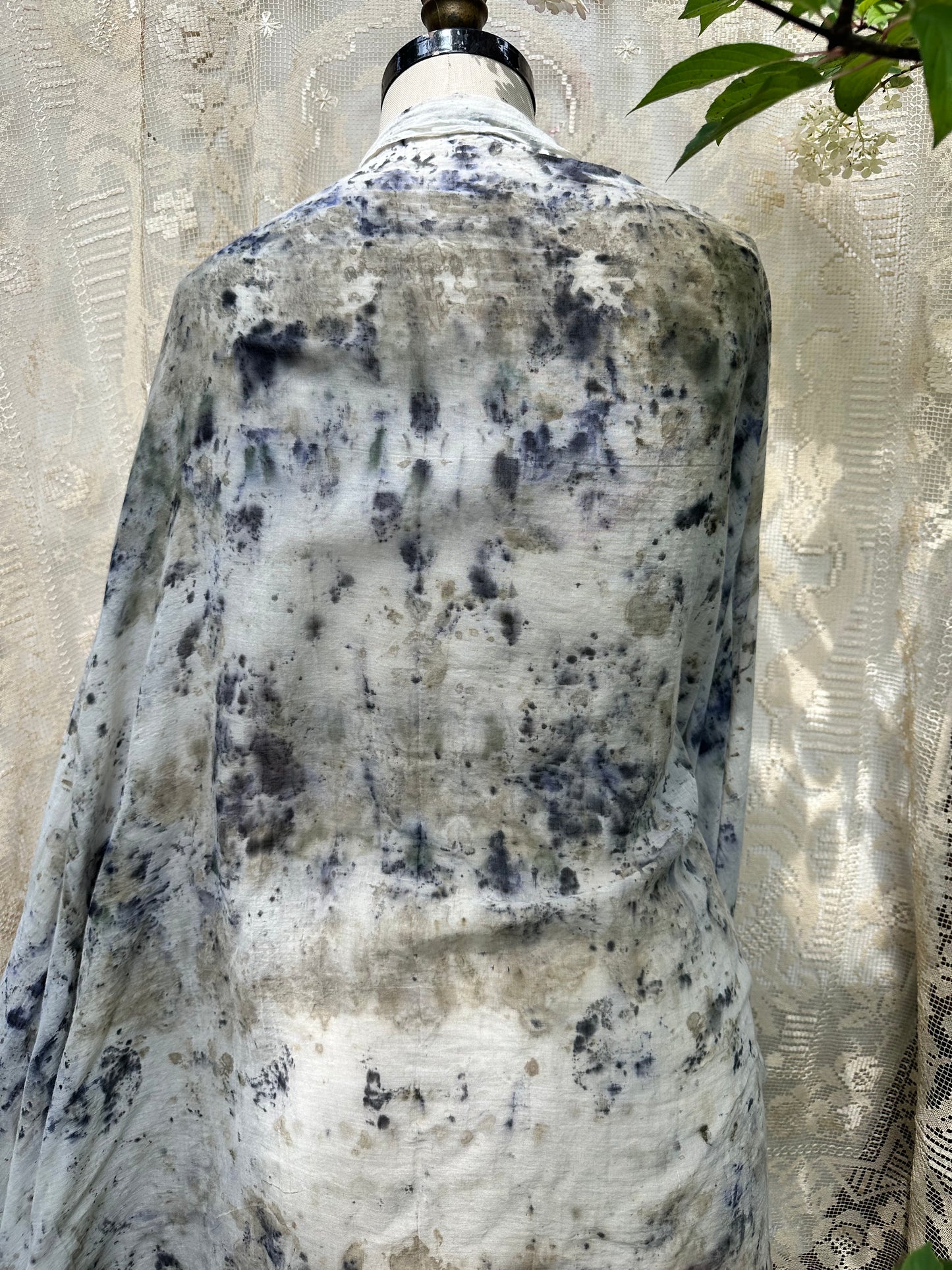 Xl organic cotton shawl / sarong- rose song