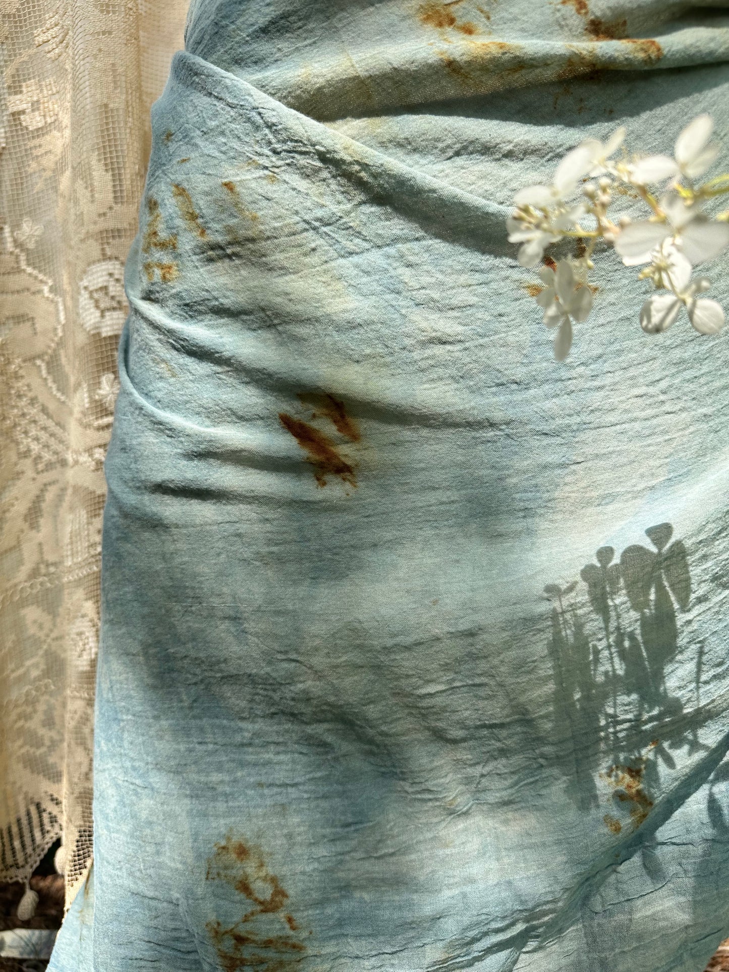 Xl organic cotton shawl - River rocks