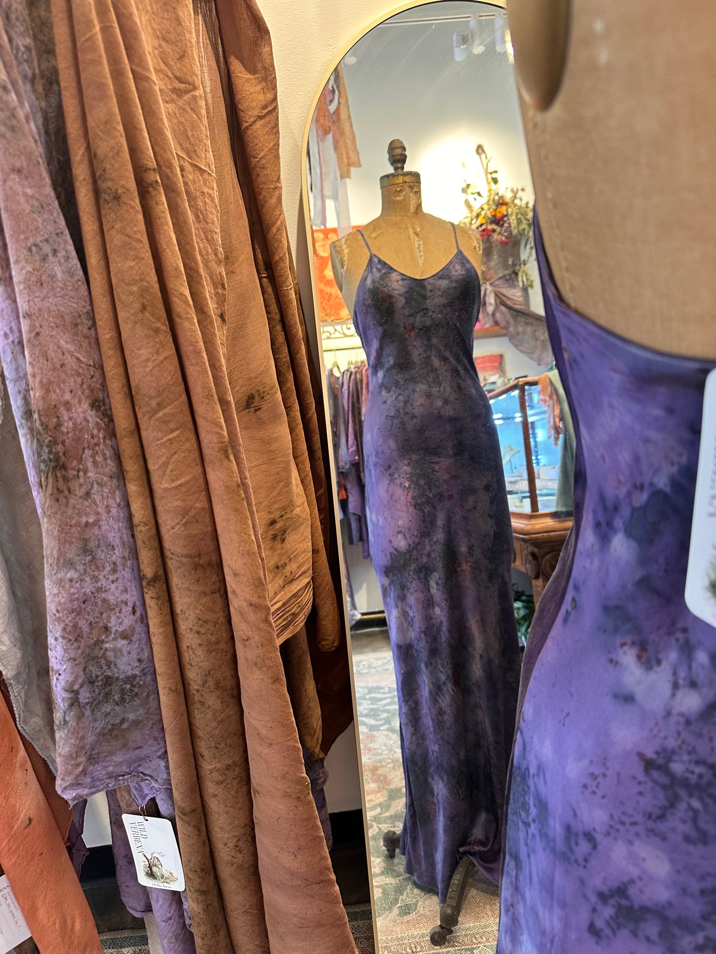 Silk slip dress - galaxy Flora