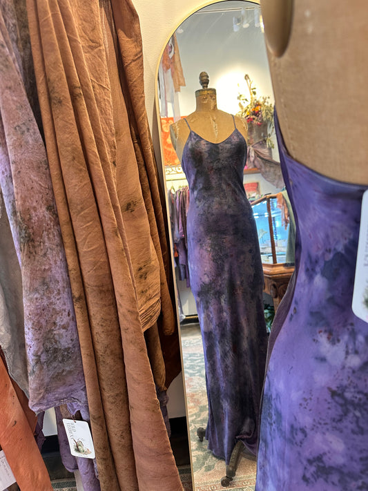 Silk slip dress - galaxy Flora