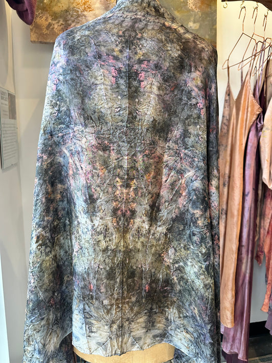 Xl silk shawl - nebula