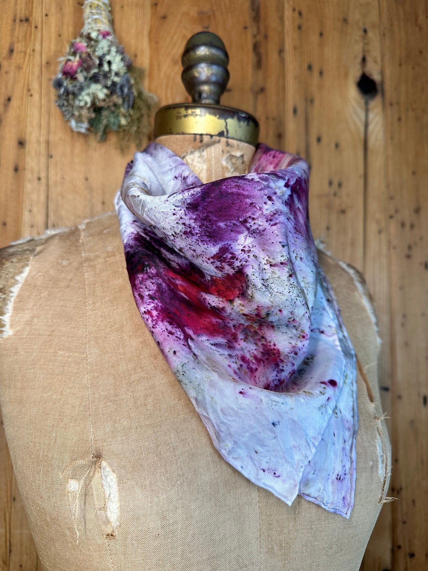 Silk bandana/ altar cloth - Wild flowers