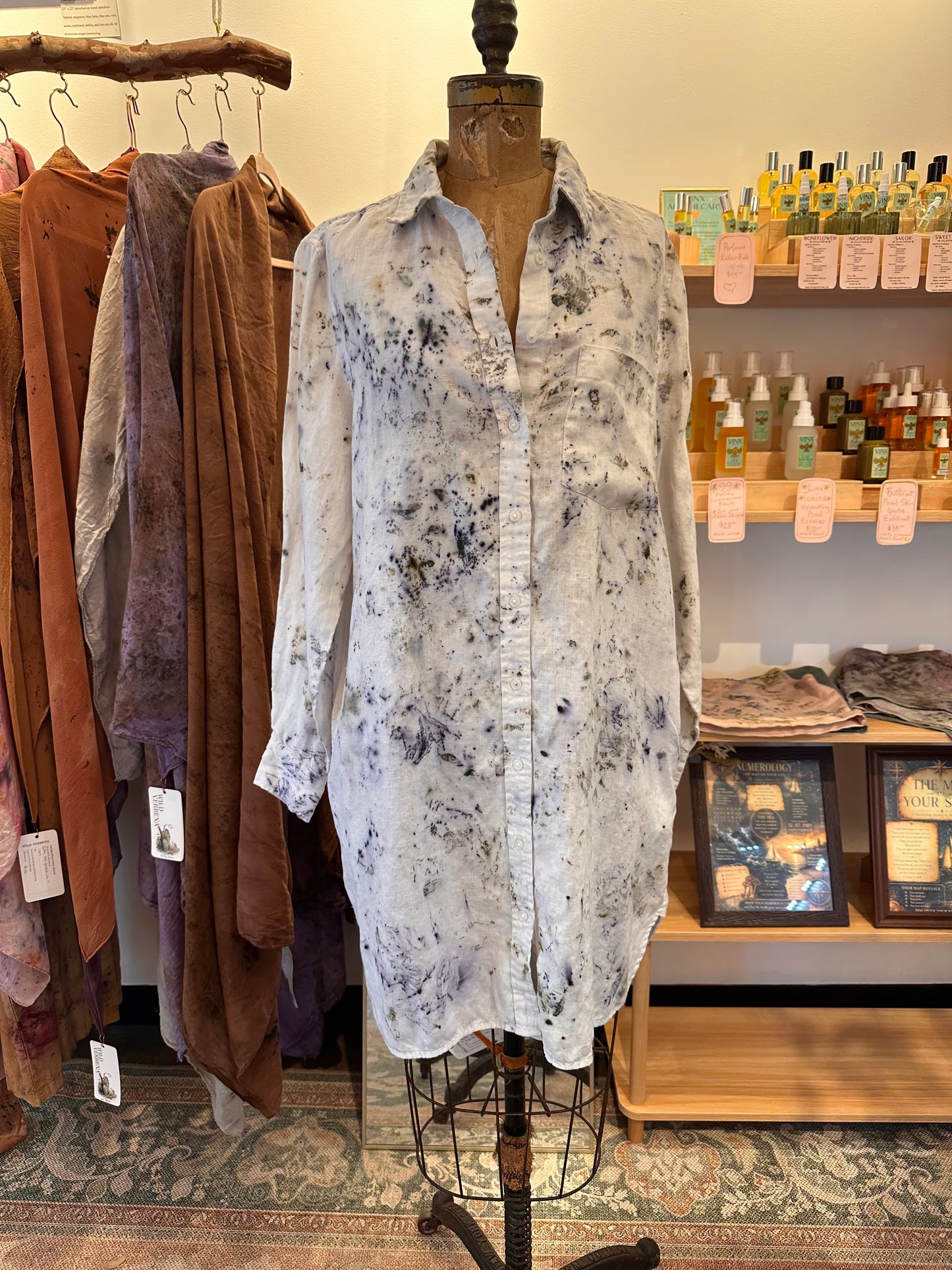 Linen shirt dress - bloom full