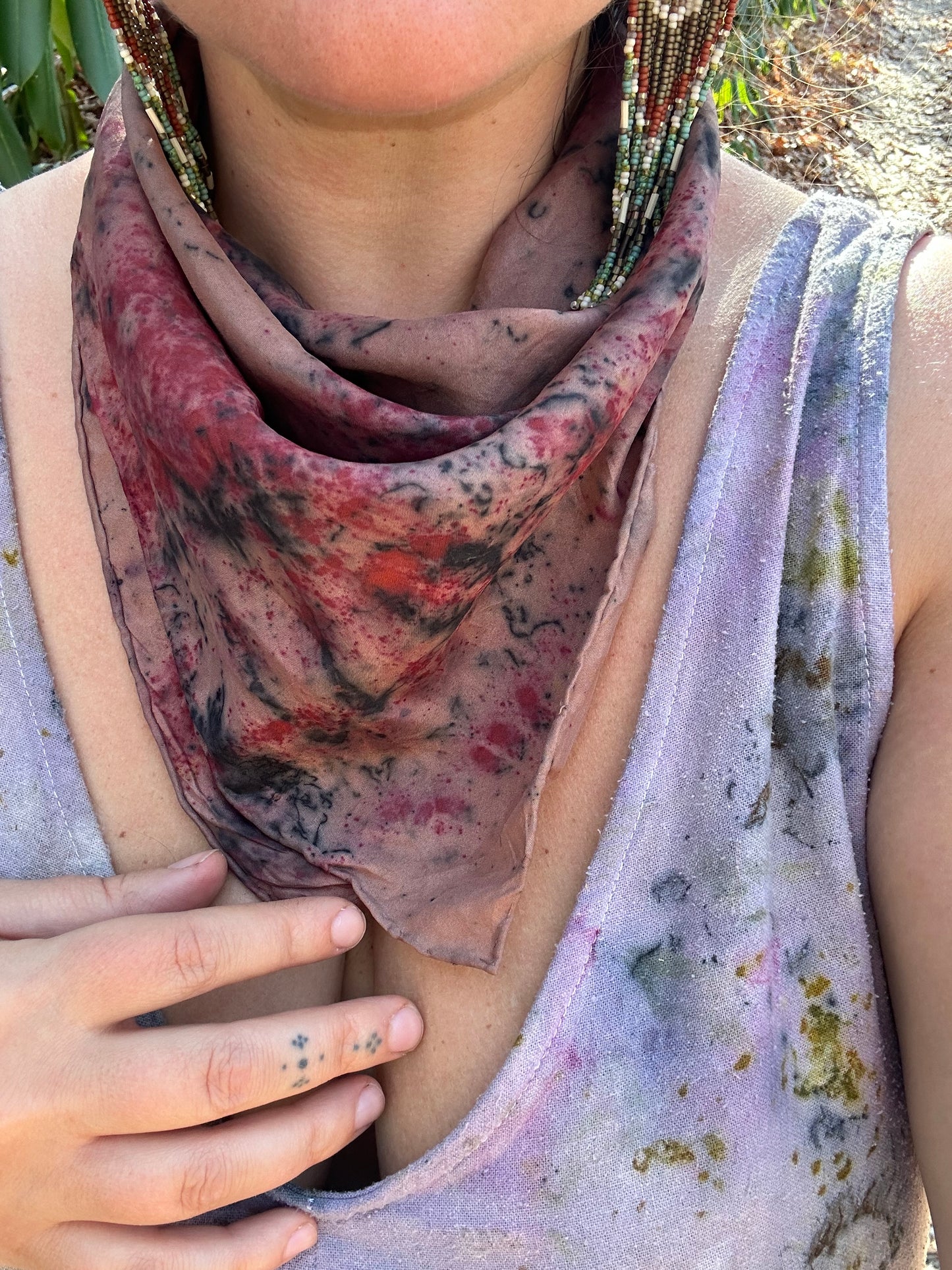 Silk bandana/ altar cloth- rooted voice