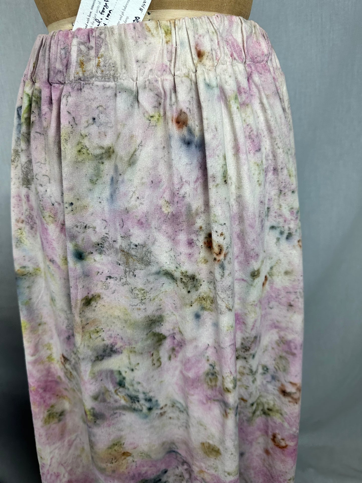 Raw silk skirt with pockets- full bloom