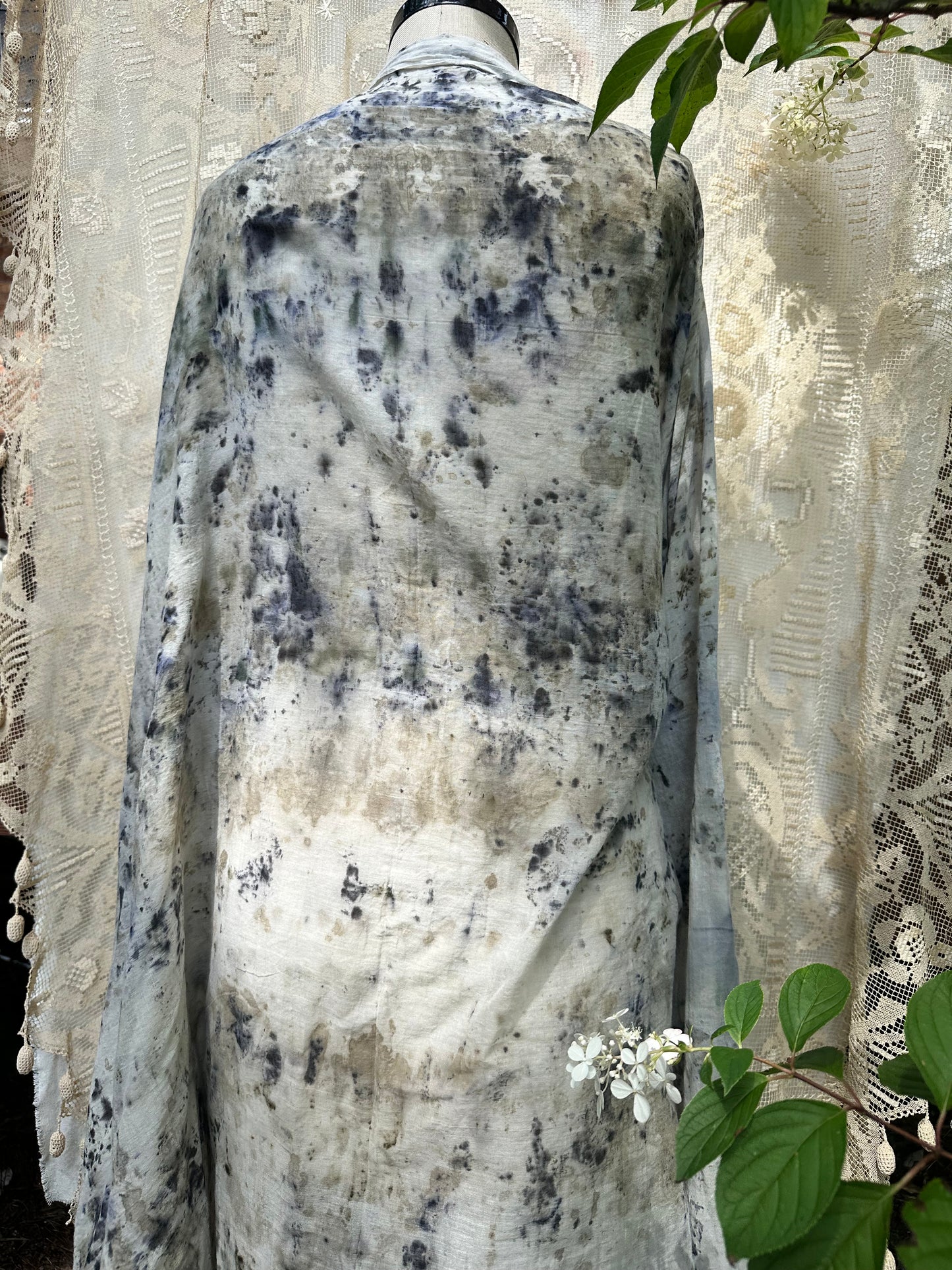 Xl organic cotton shawl / sarong- rose song