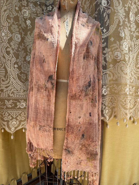 Hand loomed silk shawl - bloom