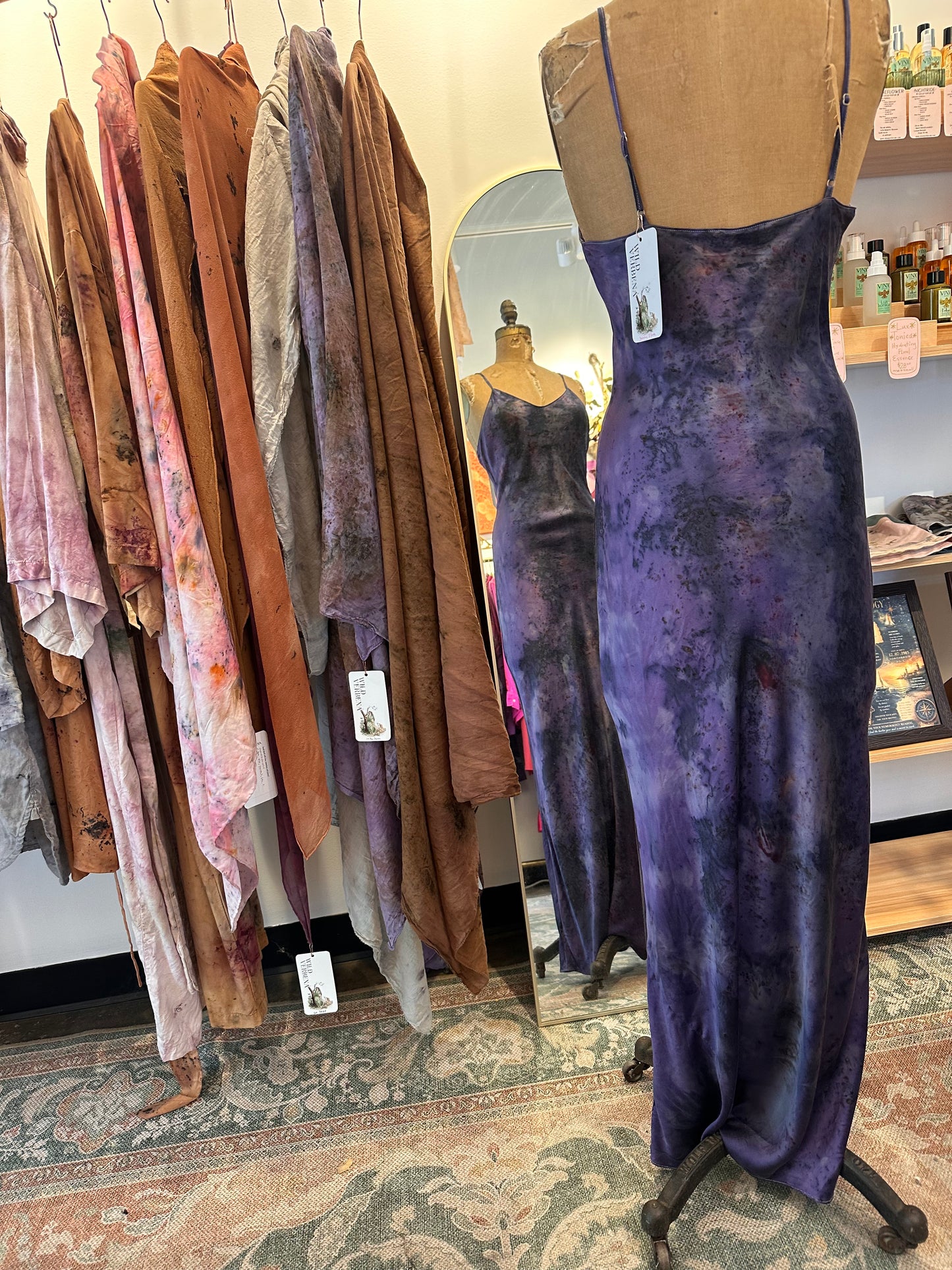Silk slip dress - galaxy Flora