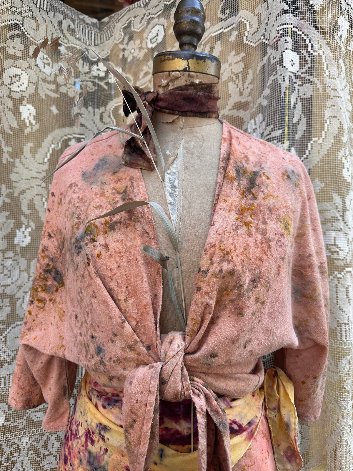 Raw silk wrap top - dive in