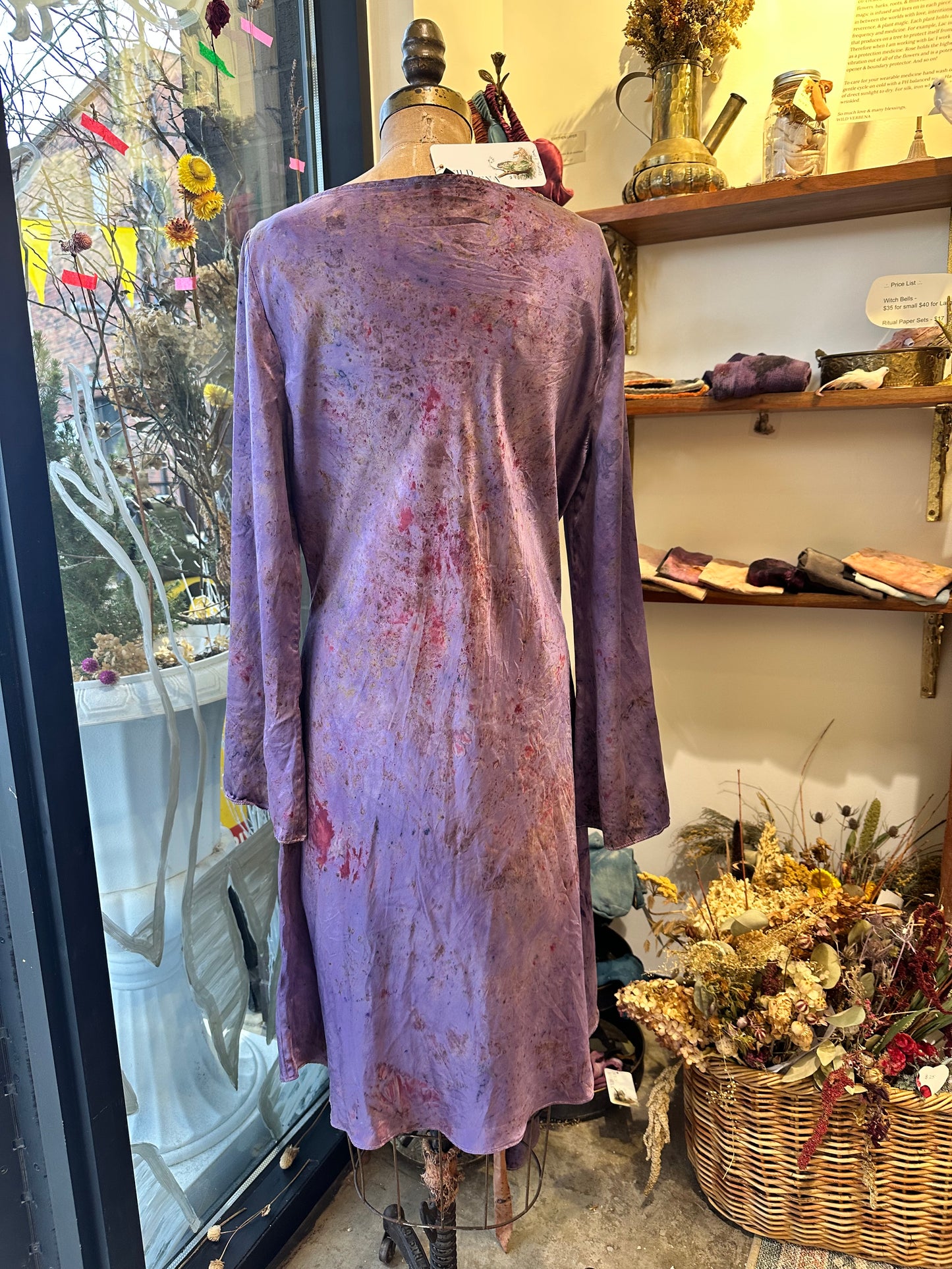 Long sleeve silk mini - cosmic Flora