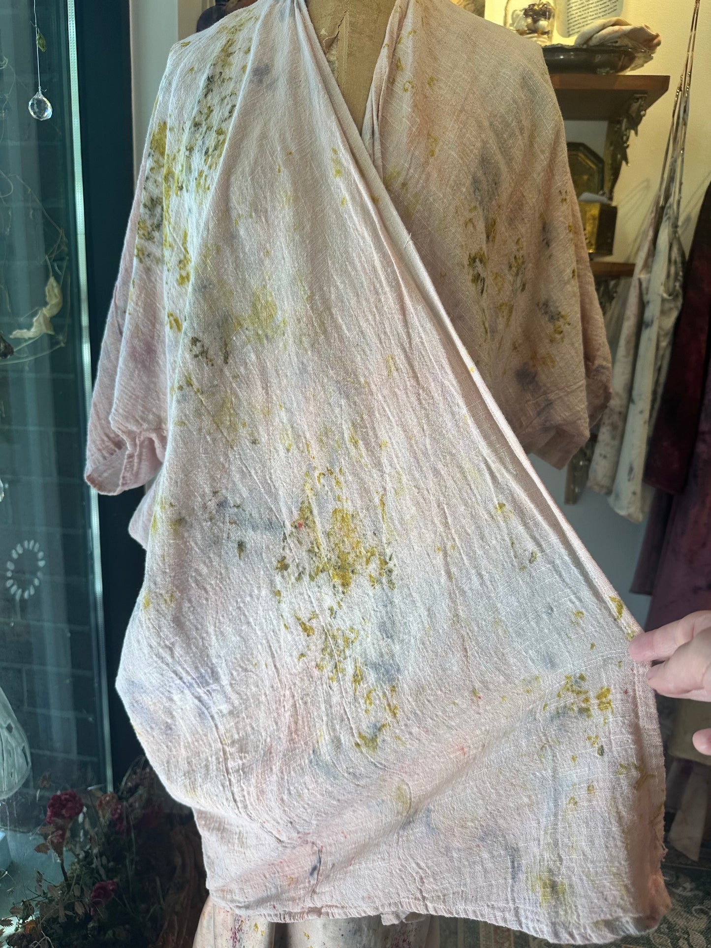 Organic cotton cocoon jacket- sunset flower Fields