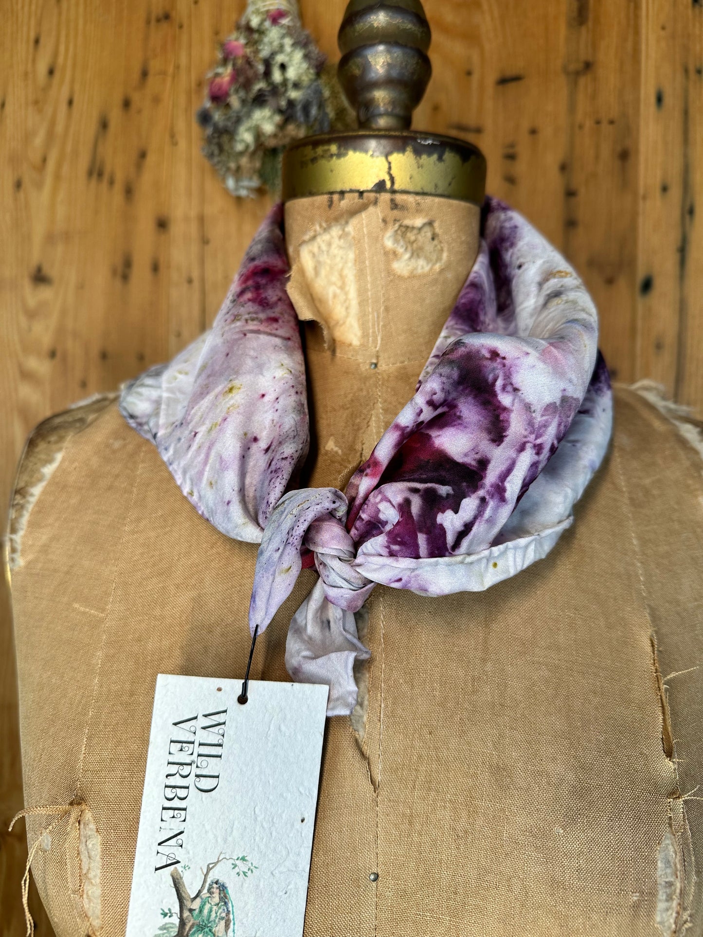 Silk bandana/ altar cloth - Wild flowers