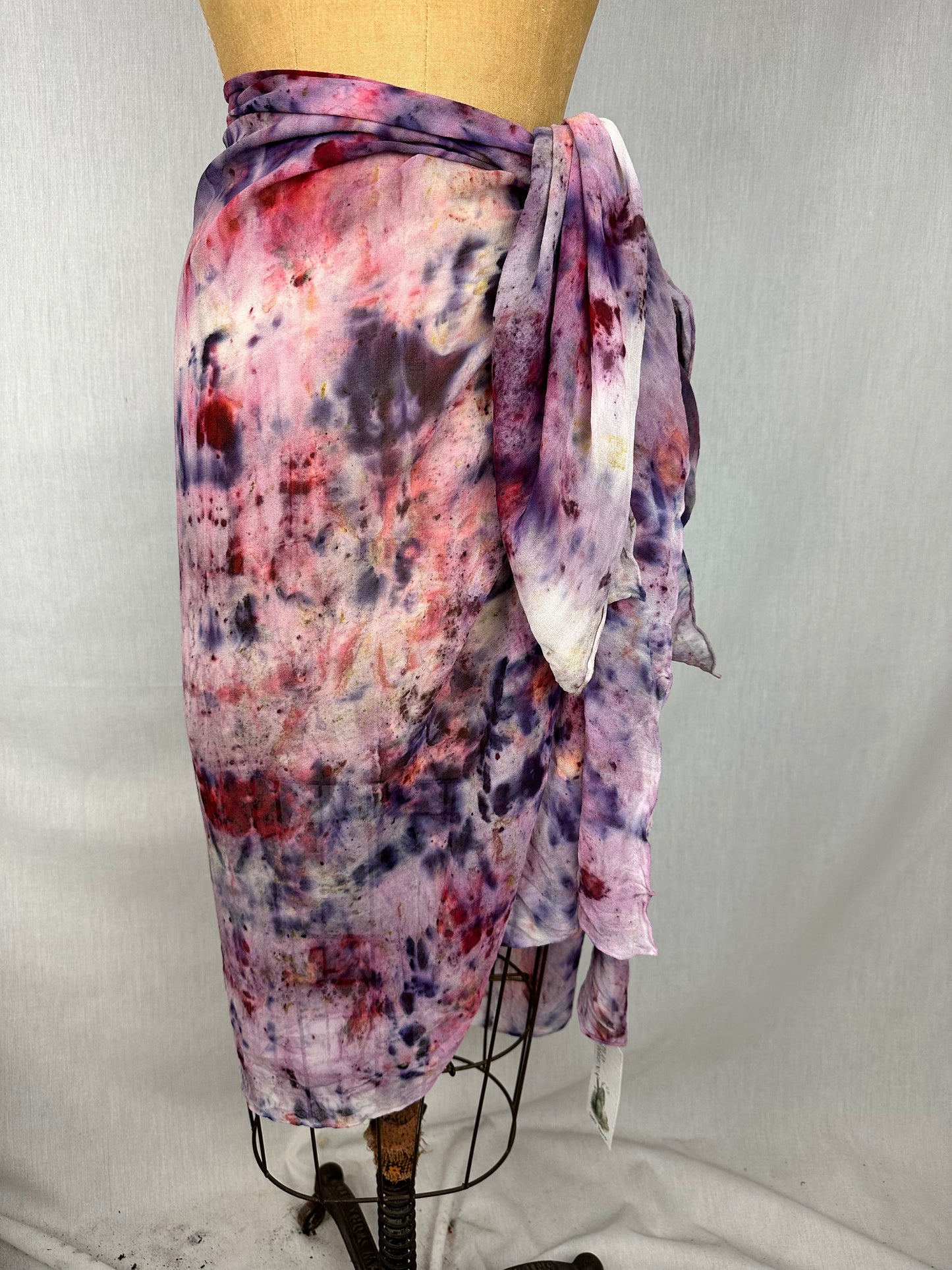 Silk chiffon sarong- cosmic flowers