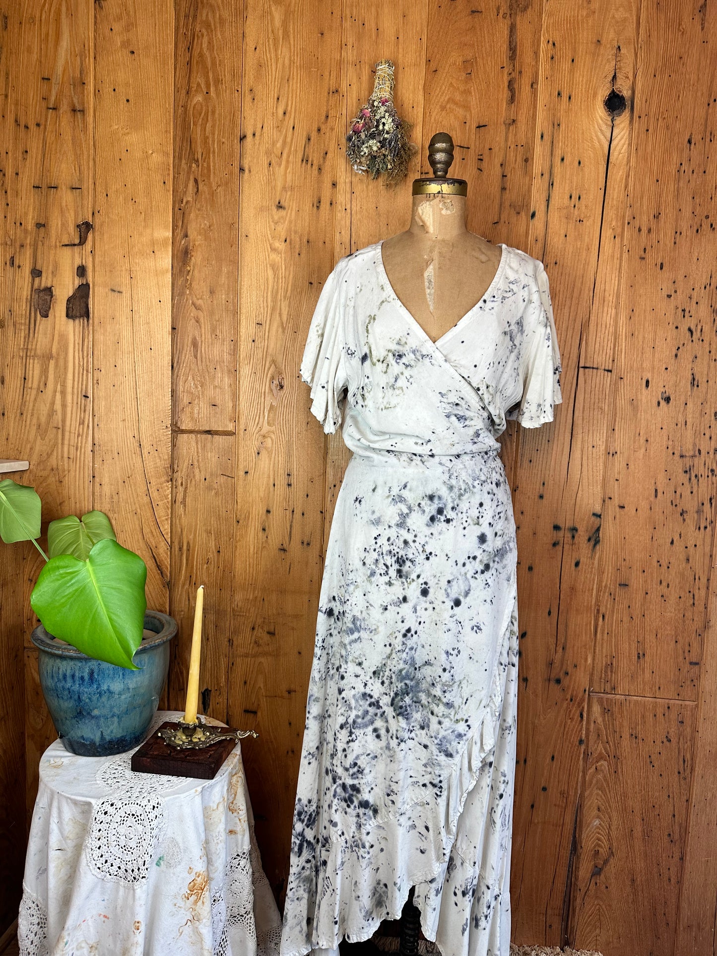 Wrap dress- roses in bloom