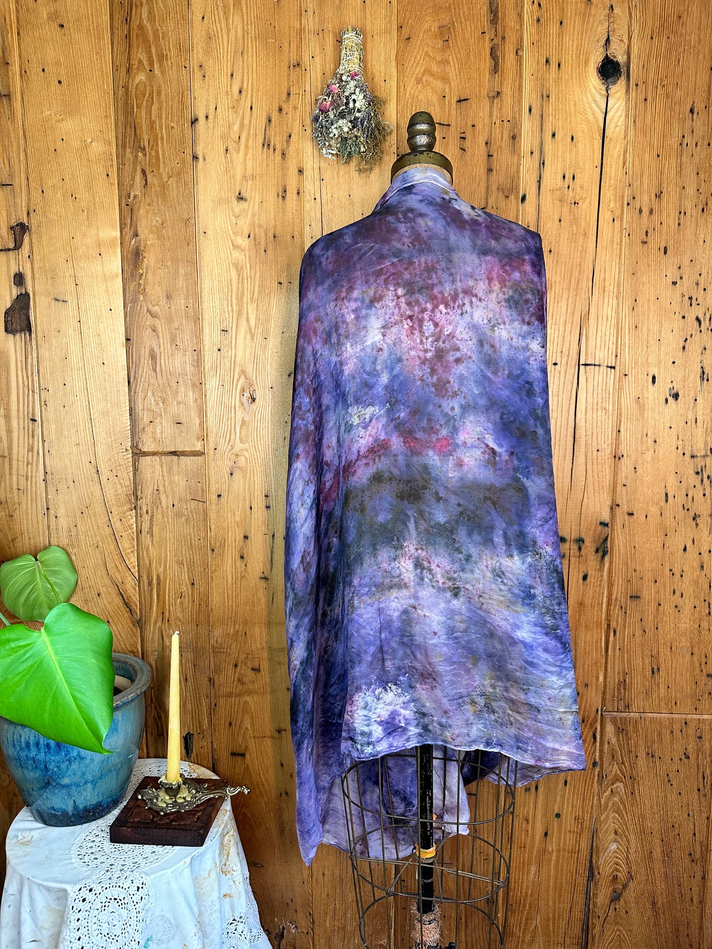 Silk shawl - purple rain