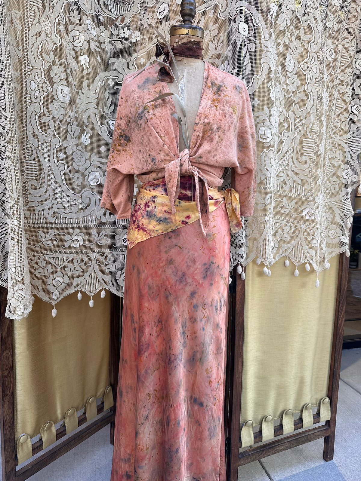 Raw silk wrap top - dive in