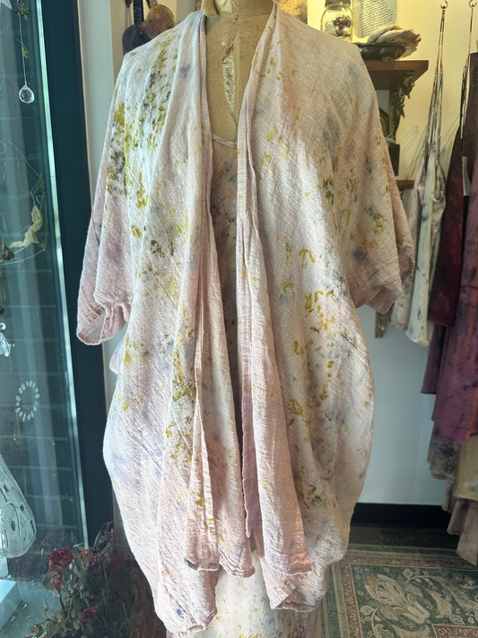 Organic cotton cocoon jacket- sunset flower Fields