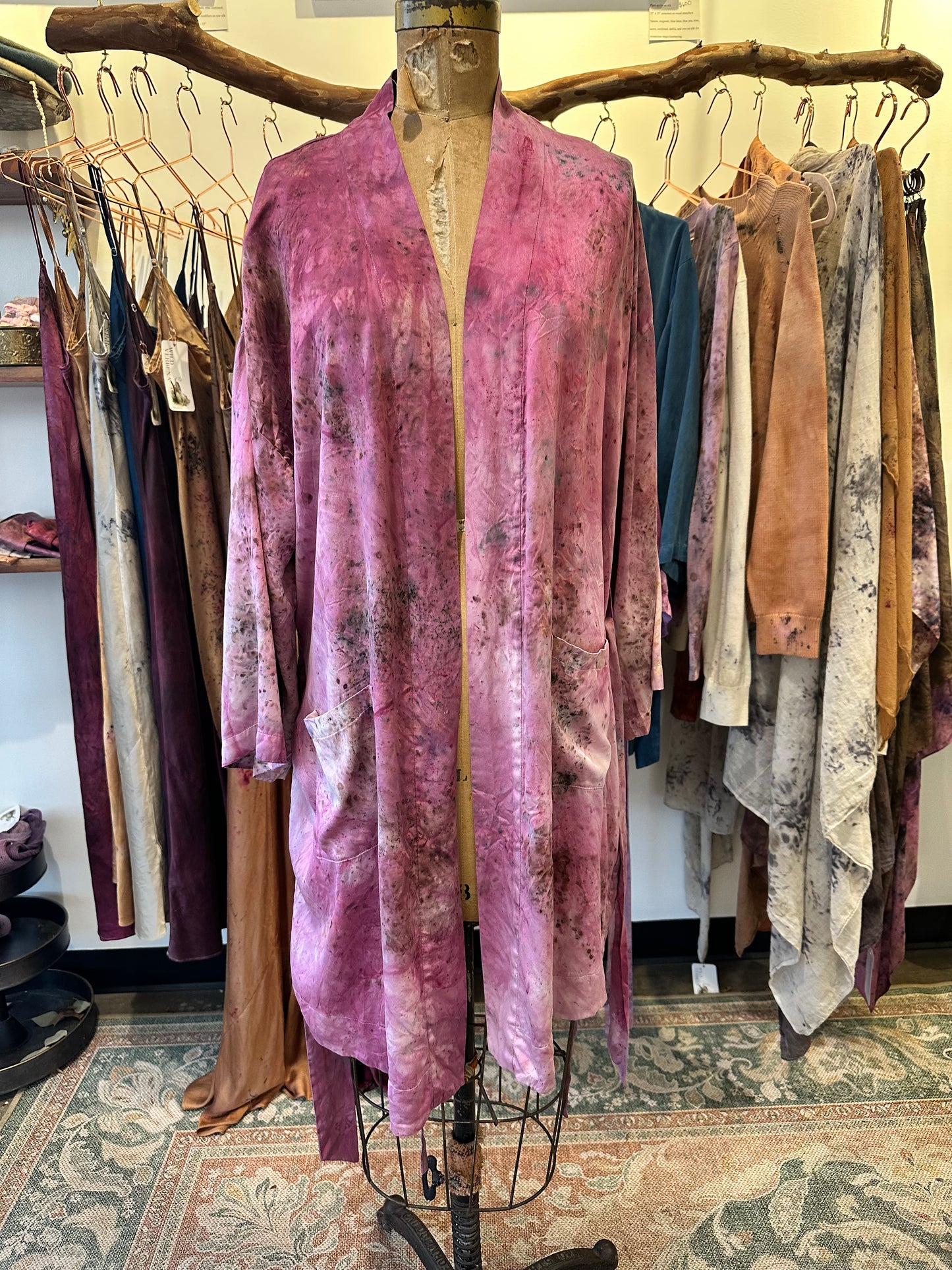 Silk robe - rose in bloom