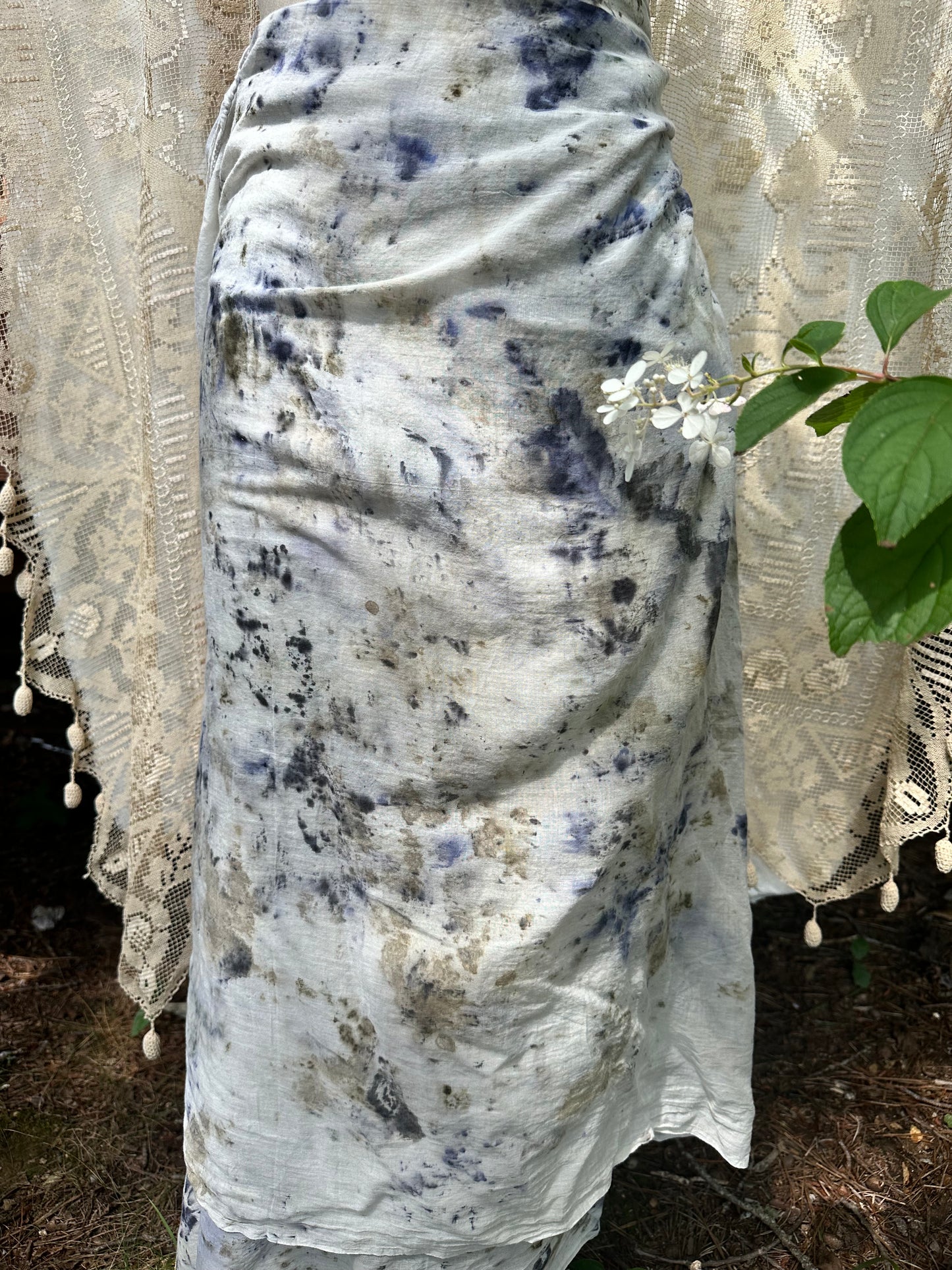 Xl organic cotton shawl / sarong- rose song