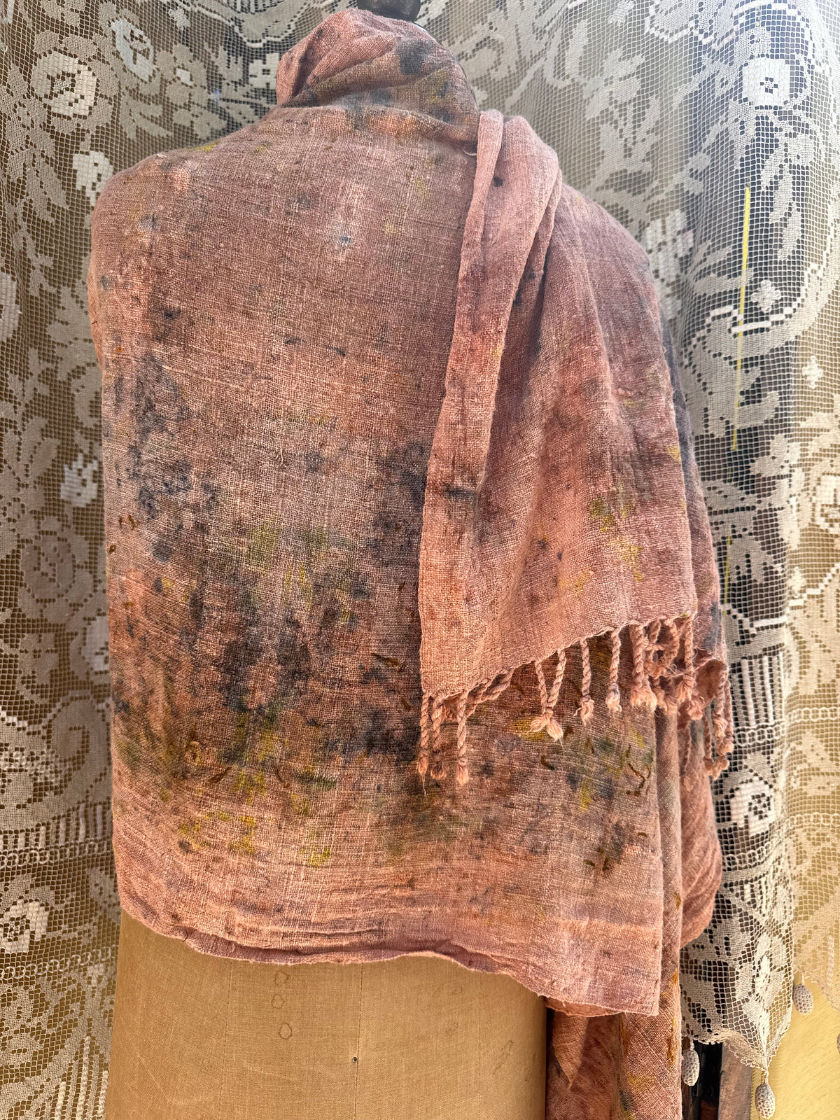 Hand loomed silk shawl - bloom