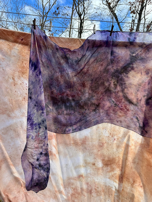 Silk shawl - purple rain