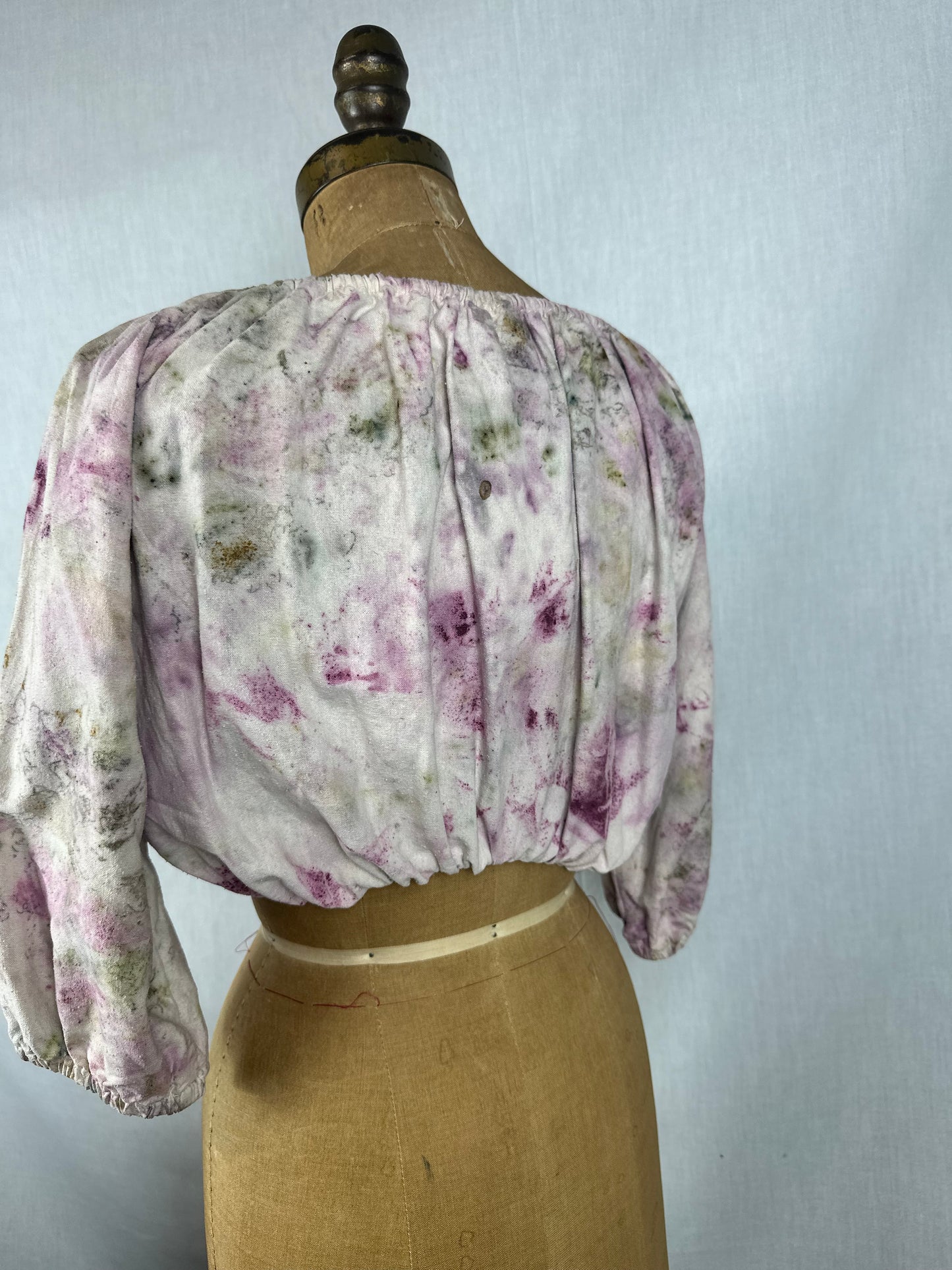 Raw silk crop top- flower fields