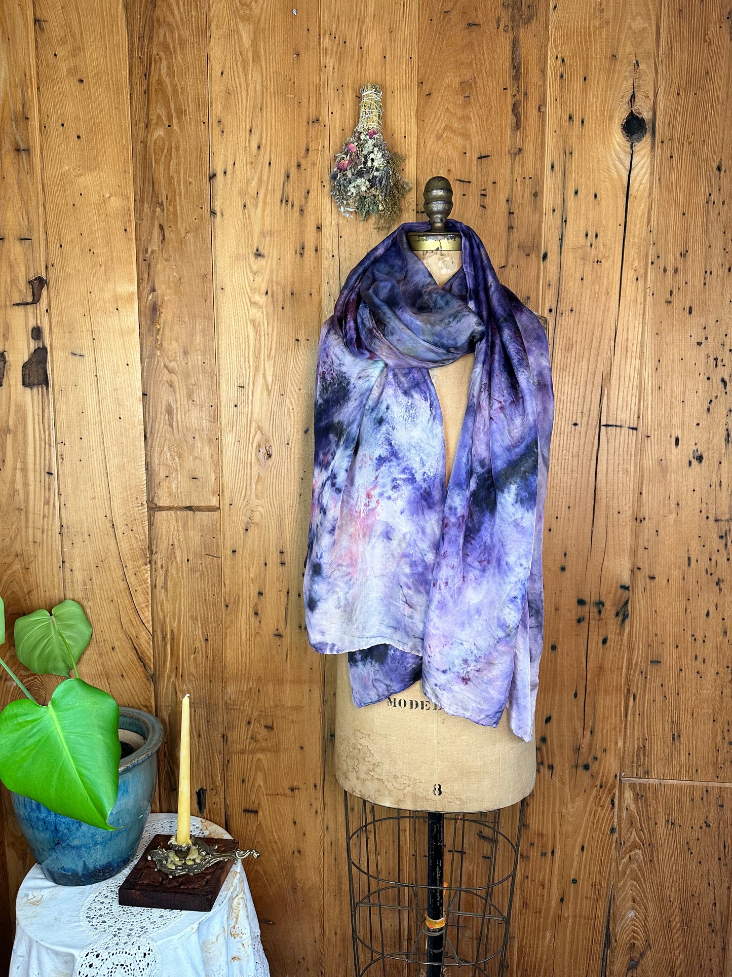 Silk shawl - purple rain