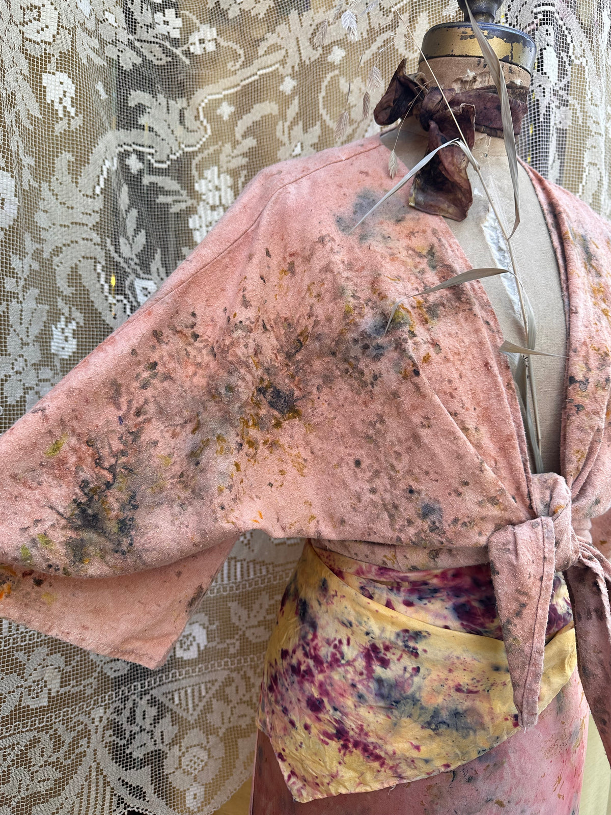 Raw silk wrap top - dive in