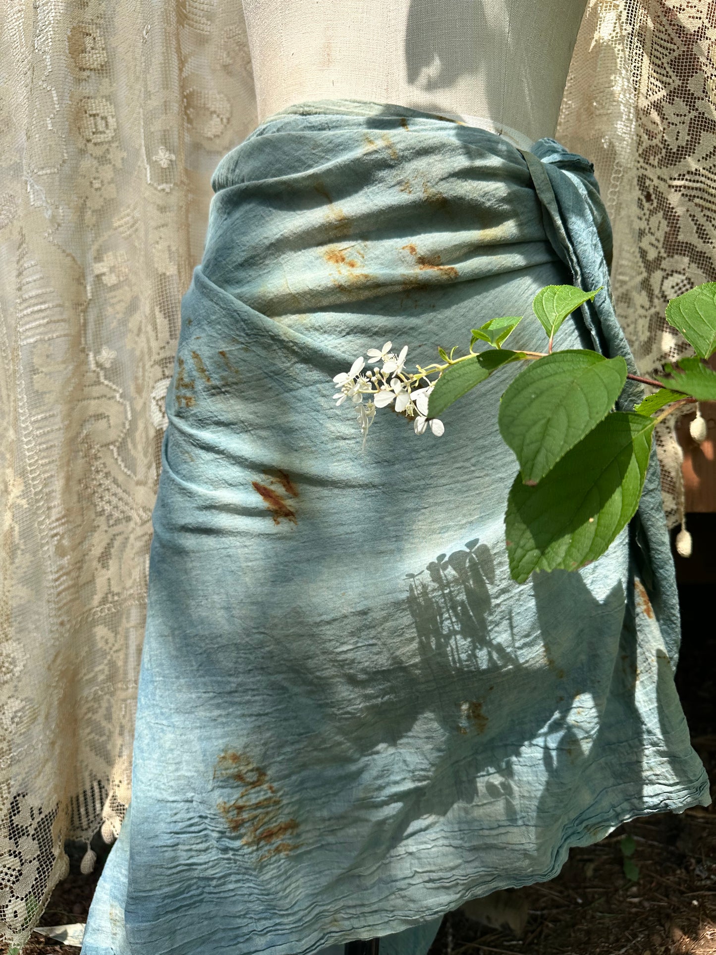 Xl organic cotton shawl - River rocks