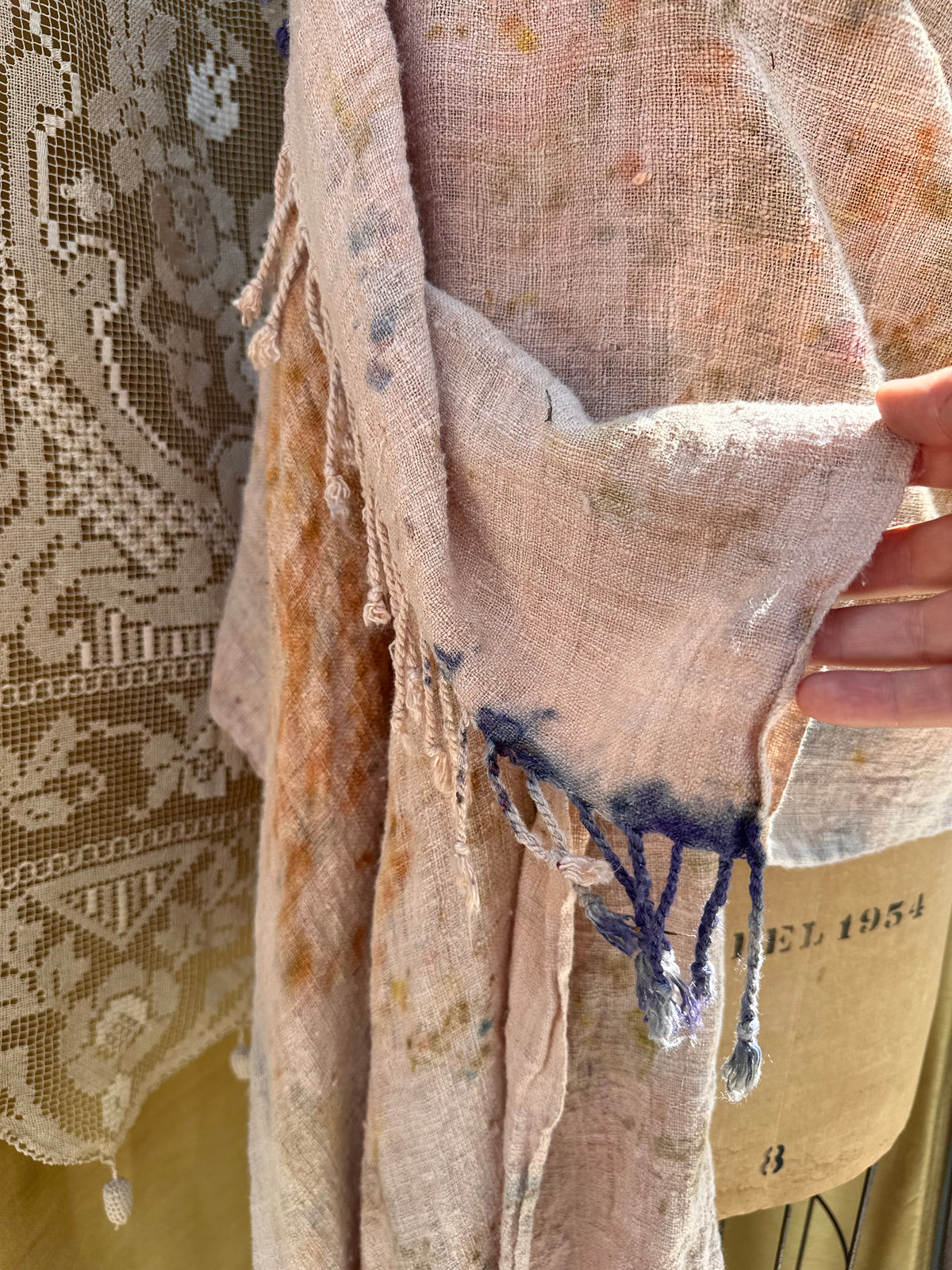 Hand loom silk shawl- ancestral knowing