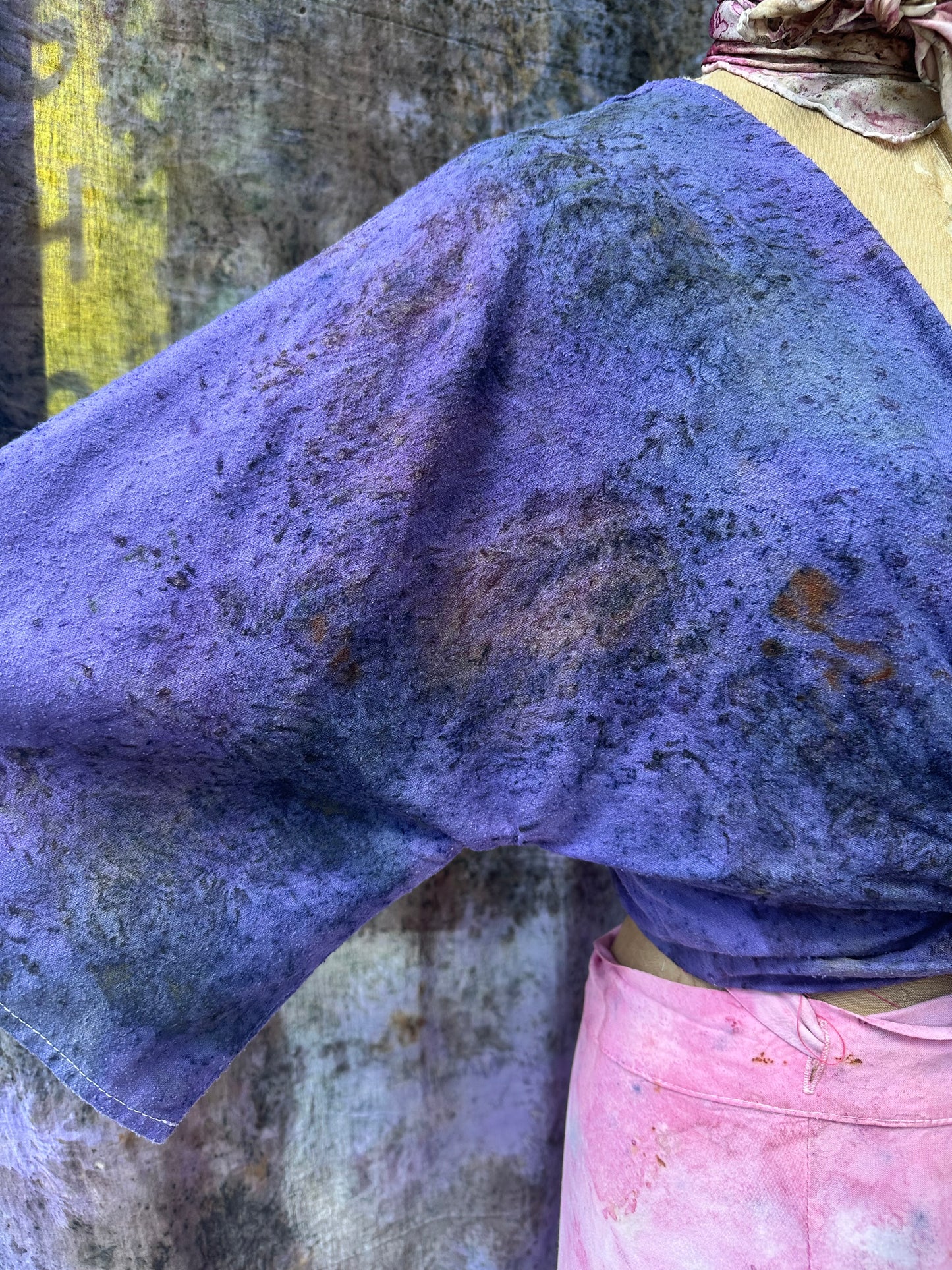 Raw silk wrap top - divine