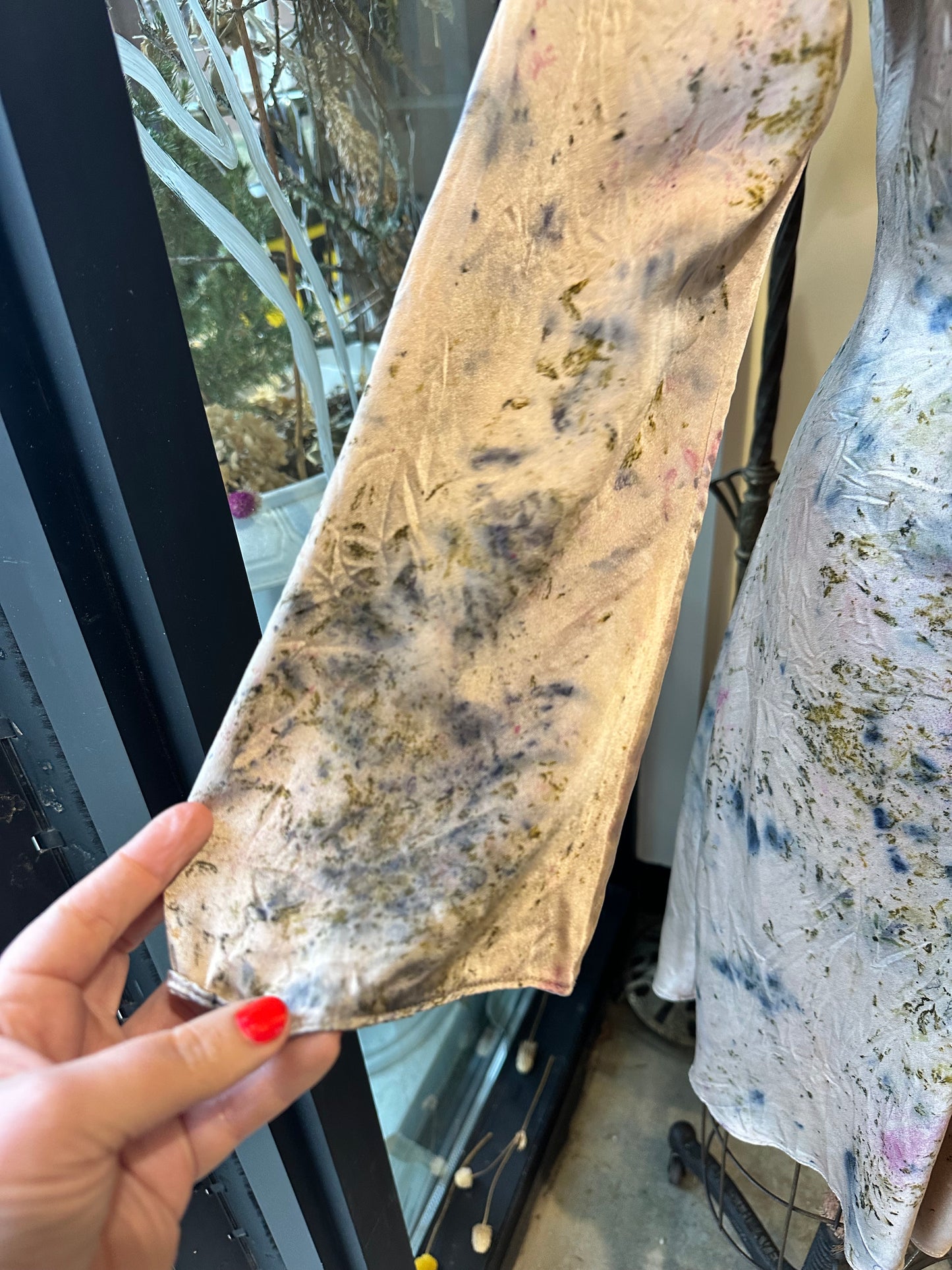 Long sleeve silk mini dress - spring Flora