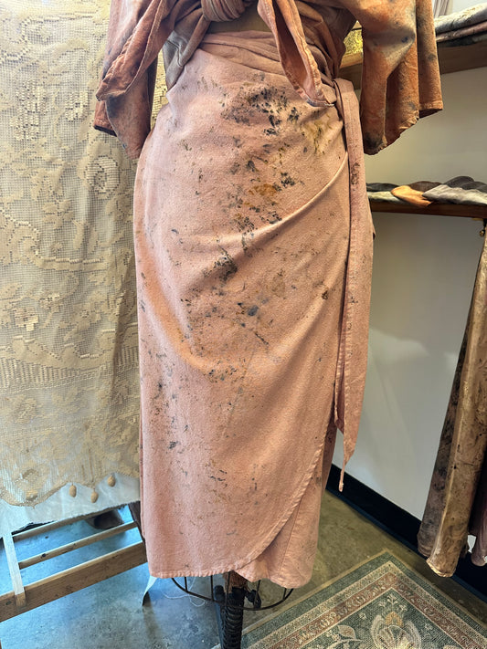 Raw silk wrap skirt- tulip 🌷
