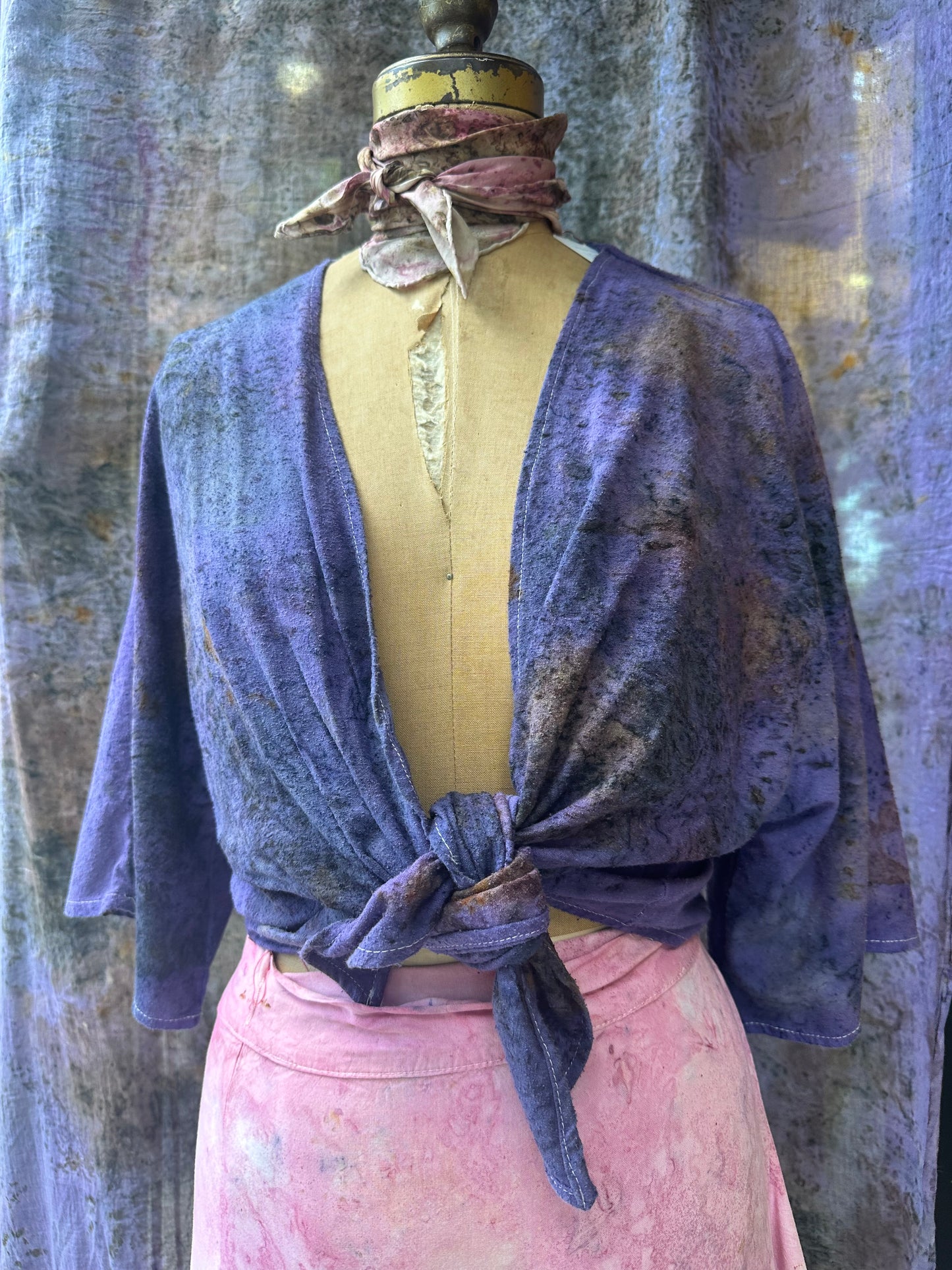 Raw silk wrap top - divine