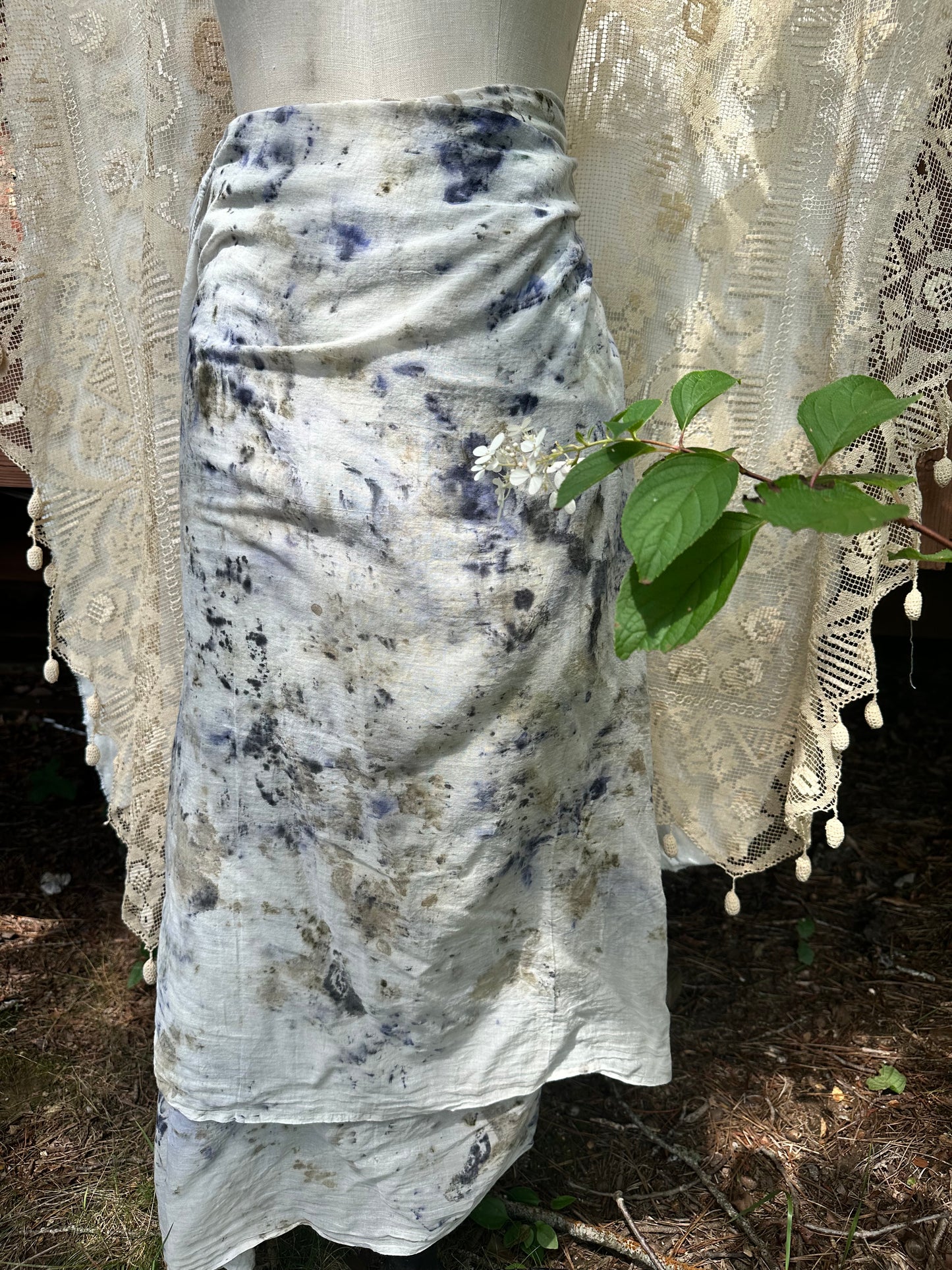 Xl organic cotton shawl / sarong- rose song